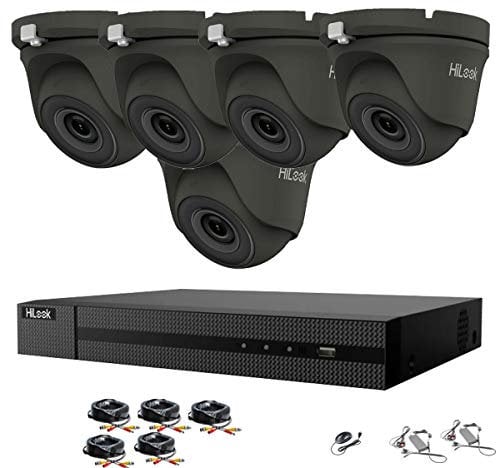 HILOOK HIKVISION 5MP CCTV KIT SECURITY SYSTEM 4K DVR 8CH 5X5MP GRAY ULTRA HD METAL HOUSING IP67 WATERPROOF IN/OUTDOOR DOME CAMERAS 20M NIGHT VISION EASY P2P EMAIL ALERT REMOTE VIEW (NO HDD)