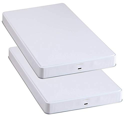 Set of 2 Extra Deep Burner Covers for Electric or Gas Stove Burners, White, 19.5” x 11.75” and 1.75” Thick – Create a Counter Space and Hide Spills on the Stove, Each Cover Protects 2 Burners