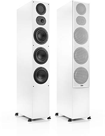 Nubert nuLine 334 | Weißes Standlautsprecher Paar | 1 Paar Standboxen | Lautsprecher für Musikgenuss | Heimkino & HiFi Qualität auf hohem Niveau | Passive Standbox mit 3 Wege Technik