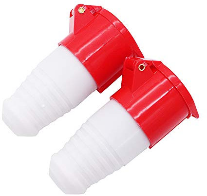 POFET 2Pcs Power Plus 16AMP Socket 380-415 Volt 4 Broches (IP44) Prises de Couplage - Rouge