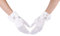 CHIC DIARY Damen Satin Handschuhe Weiß Festlich Kurz Brauthandschuh mit Schleife Hochzeit Fasching Party Kostüm Accessoire