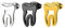 Skcess Ohrring Mädchen Schwarzes Gold Silber, Ohrstecker Edelstahl Zahn Schmuck Für Damen