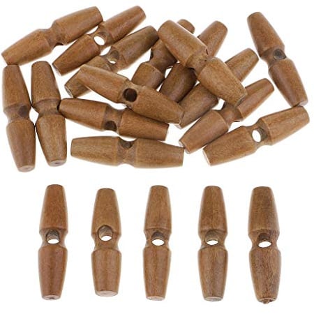 zalati Botones de palanca, 20 botones de madera ovalados para coser abrigos, suéteres, jeans, abrigos antipolvo
