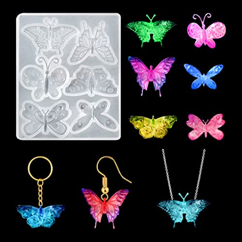 FineInno Schmetterling Gießformen,Frühling Epoxidharz Formen Schmuck Silikonform für DIY Harz Ohrringe Halskette Anhänger Giessformen Gipsform Sommer