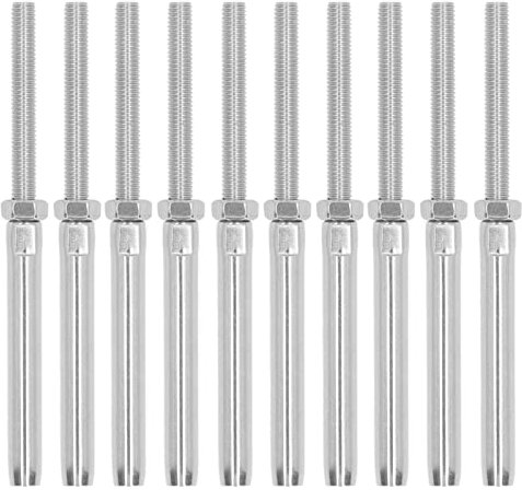 10Pcs Vite Lag Vite Filettata In Acciaio Inossidabile Vite Hardware Ringhiera Cavo Vite Lag per Industriale e Fattoria (M6/3 mm)