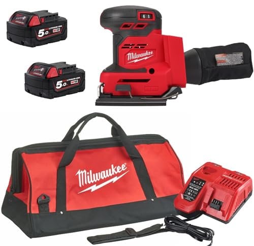 Milwaukee M18 BQSS 18v Cordless 1/4 Sheet Sander 2 x 5ah Li-ion