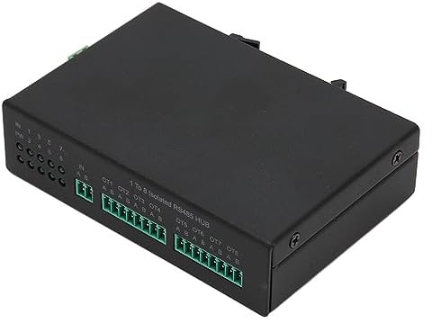 DAUZ Modem Ottico RS232 RS485 RS422, Funzionamento Semplice 100-240 V Prestazioni Stabili Hub Bidirezionale RS232 RS485 RS422 per l'istruzione (Spina UE)