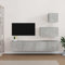 Festnight 4pz Set Mobili Porta TV, Mobile TV Sospeso, Mobile Soggiorno Moderno, Parete Attrezzata Soggiorno, in Legno Multistrato Grigio Cemento
