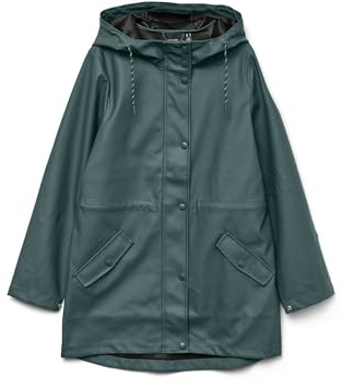 VERO MODA Damen Regenjacke VMMalou wasserabweisender Parka mit Kapuze 10266982 Balsam Green M