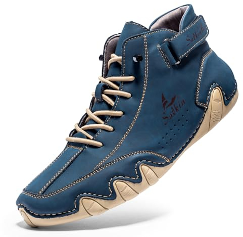 Uhclrr Italienische Freizeitstiefel Für Herren Sind Lässig Bequem Atmungsaktiv Und rutschfest(43 EU, Blue)