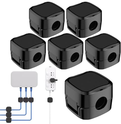 Ronoza 6 Stück Kabelhalter Kabelclips,Magnetische Kabelhalter Selbstklebend,Kabelmanagement Schreibtisch,Kabel Organizer für Netzkabel,USB Kabel,Nachttisch,Küchengeräte.(Schwarz)