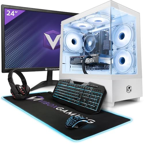 VIBOX V-176 PC Gamer Complet • 24 Écran • AMD Ryzen 5 4500 4,1 GHz • Nvidia RTX 4060 8 Go • 16 Go RAM • 480Go SSD • Windows 11 • WiFi