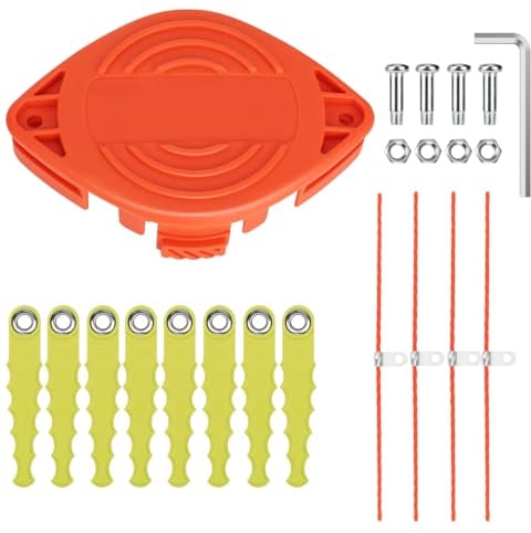 Yweller 18 Stücke A6481 A6485 Trimmermesser im Doppelklinge passend für Black+Decker ST1823,STC1820,STC1815,STC1820PC,STC184,GL280,GL301 Akku-Rasentrimmer mit Auto Feed,mit Extra starker Nachfüllfaden