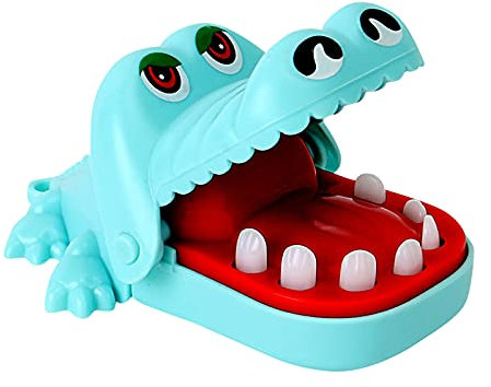 YueYue Spielzeug Krokodil Zähne, Krokodil Spiel Zähne, beißt nach dem Zufallsprinzip Finger Spaß Spiel Spielzeug, für Familienspiel, Partyspiel, Geschenk, Teste Dein Glück(Blue, One Size)