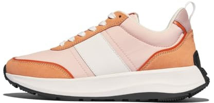 Fitflop F-Mode Flow Fabric/Suede/Leather Flatform Sneakers, Scarpe da Ginnastica Donna, Peachy, 39 EU