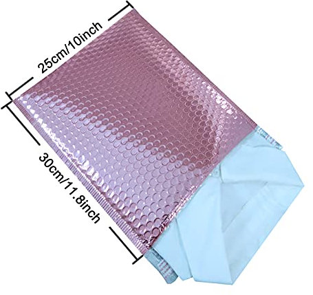 LuftpolsterumschläGe 10 Stück/8 Größen, roségoldfarbene metallische Luftpolstertaschen, gepolsterte Folientaschen, aluminisierte Versandtaschen, Geschenkverpackung, gepolsterte Versandumschläge Versan