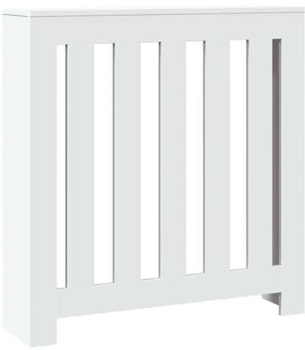 vidaXL Cubierta de radiador Madera de ingeniería Blanco 78x20x82 cm, Tapa de radiador, Cubierta Alta del radiador, Tapa de la válvula del radiador
