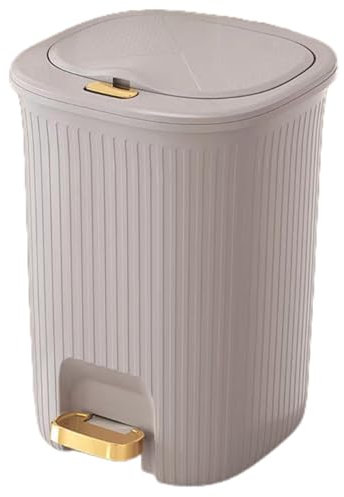 Poubelle à pédale de 8 litres, Poubelle de Cuisine avec Couvercle à Fermeture Douce, Poubelle en métal avec pédale et Seau intérieur Amovible(Grey,12L)