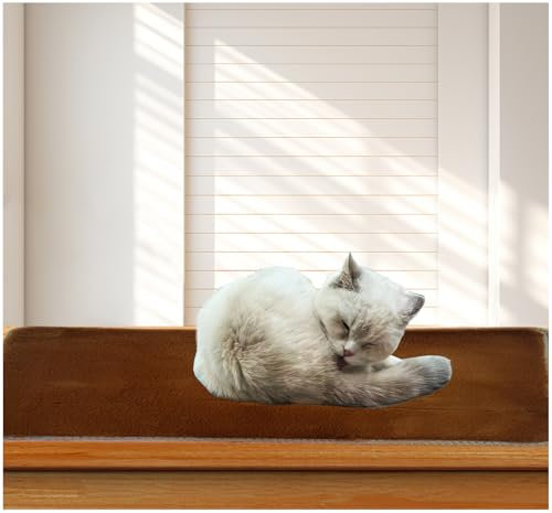 Morbido davanzale per gatti e animali domestici, soffice davanzale per gatti, cuscino per davanzale della finestra, tappetino per animali domestici (caffè, 40,6 x 90 cm)
