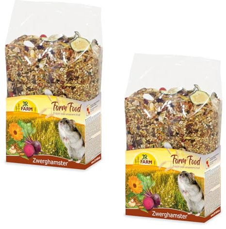 JR Farm Hamster Nain Adulte | Pack Double | 2 x 500 g | Aliment Complet pour Hamsters Nains | Contient 35 Types de graines différentes | Comprend Quatre Sources de protéines de Haute qualité