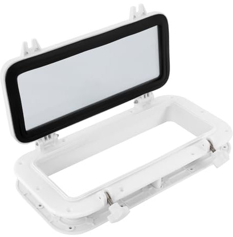 ClearFragrans Entlüfter & Deckplatten, 40x20cm Rechteckig Boots Yacht Bullauge Fenster Luken Öffnung Portlight, Dickes gehärtetes Glas, für Boote, Yachten, Wohnmobile, Van, Camper