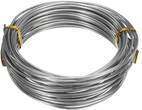 QUARKZMAN Alambre De Acero Inoxidable Calibre 13 De 1.8 mm 10 m/33 Pies Alambre Artístico Suave Para Escultura Resistente A La Descoloración Alambre Para Joyería Para Fabricación, Plateado