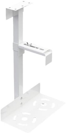 CFY652 Carrello PC Supporto for PC sotto la scrivania, Supporto for PC a Parete, Supporto for Torre PC Regolabile, Nero/Bianco Supporto PC Fisso(Bianco)