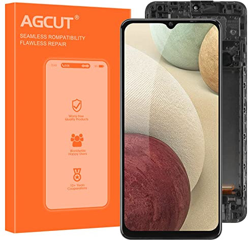 LCD Bildschirm für Samsung Galaxy A12 für Samsung Galaxy A12 A125 LCD Display SM-A125F SM-A125M A125U A125N A125W Touchscreen Digitizer Assembly Reparatur-Set mit Rahmen (Schwarz)