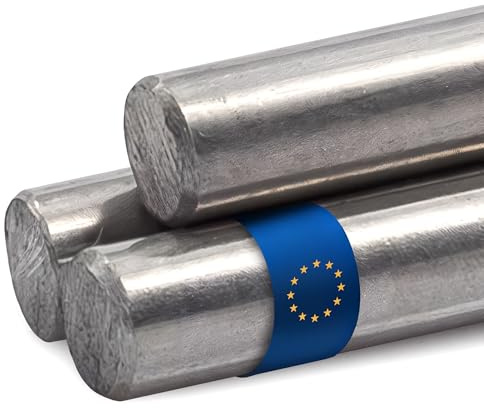 Stahl-Shop24 Edelstahl-Rundstab Ø 20 mm, 1500 mm – V2A 1.4301 blank | Vollmaterial-Rundstab – für Metallbau, Modellbau, Wellen & Bolzen, massiv, gut zu drehen, sägen & schweißen