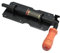 Spring-Loaded Garage Door Drop Bolt, 20cm Length, Black Powder-Coated Steel with Wooden Handle, Top and Bottom Mount