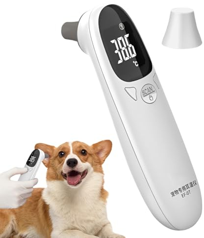 Hundeohr Temperaturmonitor, Haustier Thermometer Für Hunde, Thermometer Digitale Veterinärthermometer Mit LED, Für Haustiere