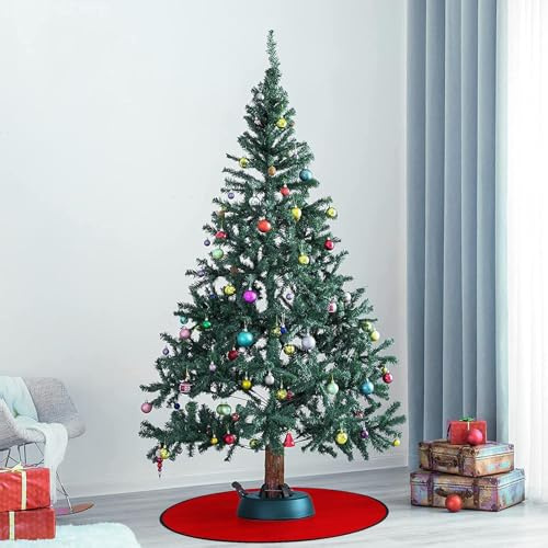 Fuuxtci Silikon-Weihnachtsbaummatte, Robuster Weihnachtsbaum-Bodenschutz, wasserdichte Unterbauunterlage Für Weihnachtsbaumständer-Unterlage, Schützender Rot-grüner Bodenteppich
