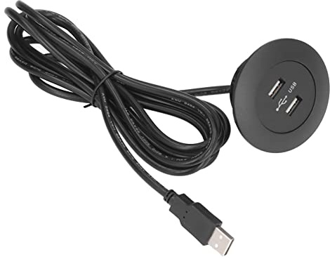 Unterputz-USB-Ladesteckdose, versenkte Steckdose mit zwei Anschlüssen für Sofa und Möbel, integrierte Ladestation für zu Hause (Schwarz)