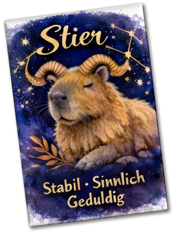Sternzeichen Stier Souvenir Souvenir Magnet Capybara Astrologie-Kühlschrankmagnet mit humorvollem Spruch