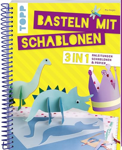 Basteln mit Schablonen: 3 in 1: Anleitungen, Schablonen und Papier. Alle Vorlagen als Schablonen