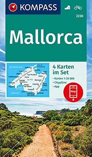 KOMPASS Wanderkarten-Set 2230 Mallorca (4 Karten) 1:35.000: inklusive Karte zur offline Verwendung in der KOMPASS-App. Fahrradfahren.