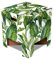 Dutch Design Brand Chair Hocker, Karton, Green Leaves, 30x30x34 cm
