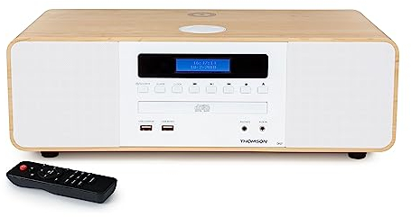 Thomson MIC201IDABBT Home-Stereoanlage Heim-Audio-Mikrosystem Weiß, Holz 60 W - Home-Stereoanlagen (Heim-Audio-Mikrosystem, Weiß, Holz, 60 W, DAB+,FM, Automatischer Suchlauf, Digital)