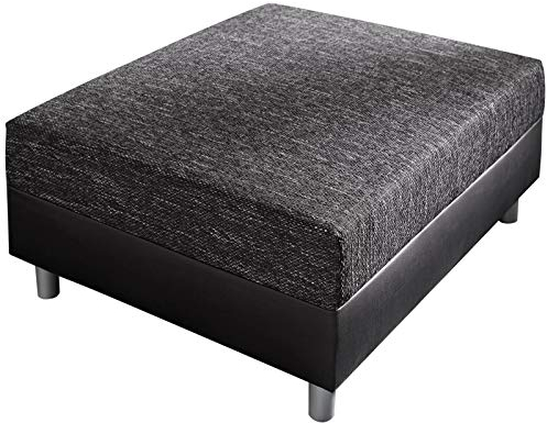 DELIFE Sofa-Hocker Clovis Schwarz Modul B98 x T83 Kunstleder Sitzhocker