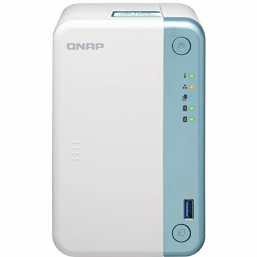 QNAP TS-251D-2G 2 Bay Desktop NAS Enclosure - 2 GB RAM, Intel Celeron 2.0 GHz Dual Core Processor - with AES-NI encryption & 4K Hardware Transcoding