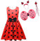 Lito Angels Ladybug Marienkäfer Kostüm Kleid mit Flügeln, Haarreifen und Zubehör für Kinder Mädchen, Rot Schwarz Polka Dot Verkleidung, Größe 7-8 Jahre 128, 289