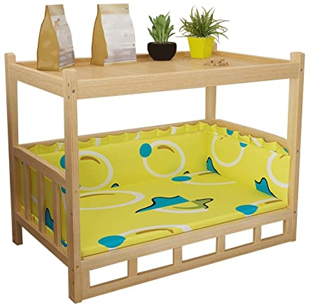 Dog Bed Hundebett Kleines, Mittleres, Großes Hundebett mit Ablagefläche & Herausnehmbare Matratze, Zuhause Schlafzimmer Wohnzimmer Nachttisch/Sofa Beistelltisch, Einfach Zusammenbauen