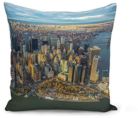 Fabulous Kissen Kissenbezug 40x40 cm New York Manhattan Panorama Stadt Wolkenkratzer USA