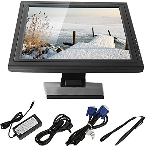 Schermo touch screen LCD 17 Resistiv Touch Monitor Tavolo POS in metallo con copertura in plastica rigida e interfaccia touch USB per uso al dettaglio punto vendita (POS)
