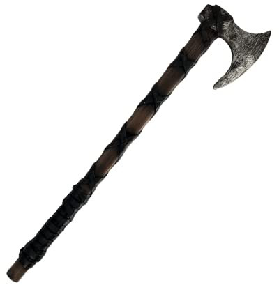 QUETZALCOATLUS PU Foam Viking Age Middle Ages Medieval Hand Axe Weapon Toy Adult Toy for Berserker Soldier Warrior Costume Battle Play Halloween Cosplay LARP