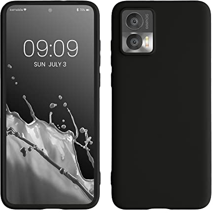 kwmobile Hülle kompatibel mit Motorola Edge 30 Neo Hülle - weiches TPU Silikon Case - Cover geeignet für kabelloses Laden - Schwarz matt