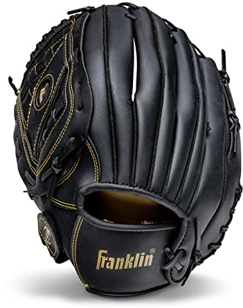 Franklin Sports Guante de b isbol + softbol - Field Master Baseball + Softball Mitt - Adulto + Guante juvenil - Hombres + Mujeres + Guantes de softbol - Tiro a mano izquierda - 14 pulgadas - Oro