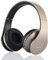 PowerLocus Bluetooth Kopfhörer Over Ear, Kabellose Kopfhörer, HiFi Stereo, Faltbare Kopfhörer mit Mikrofon, weiche Ohrpolster, Micro SD/TF, FM Radio für iPhone/Android/Tablet/Laptop (Gold)