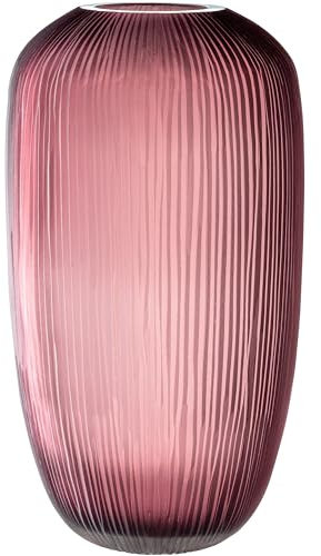 Leonardo Bellagio Bodenvase - Farbige Vase aus hochwertigem Glas mit Relief außen - Handarbeit - Höhe 52 cm, Durchmesser 27 cm - Berry, 036455