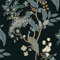 Fiula Selbstklebende Tapete 41CMx6M Blumen Vögel Tier Tapeten Blätter Schwarz Klebefolie Dekrofolie Wasserdicht Vinyl Vintage Wandverkleidung Klebtapete für Wohnzimmer Schlafzimmer Möbel Gelb